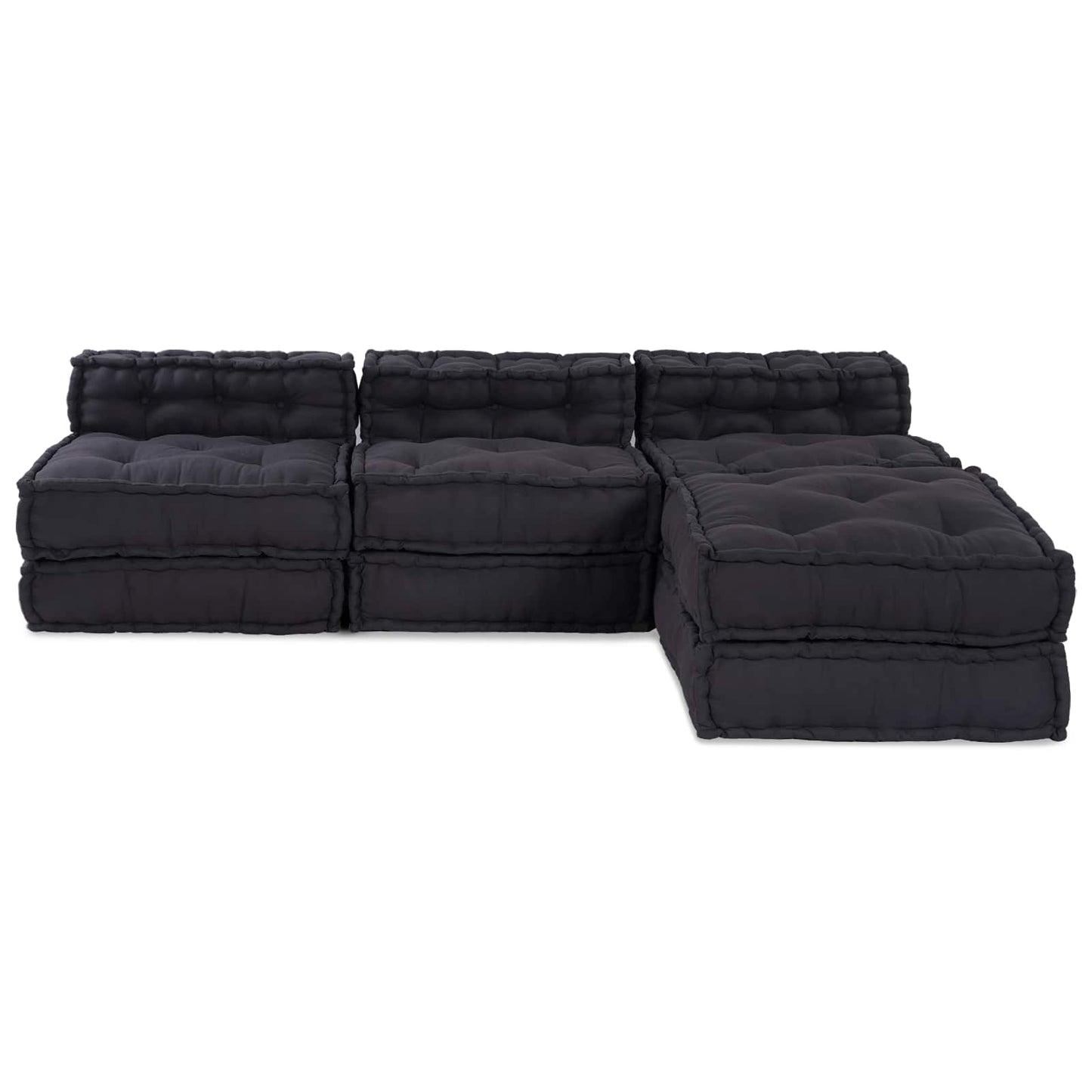 Modulssofa Enhed 4 pcs Antracit Stof