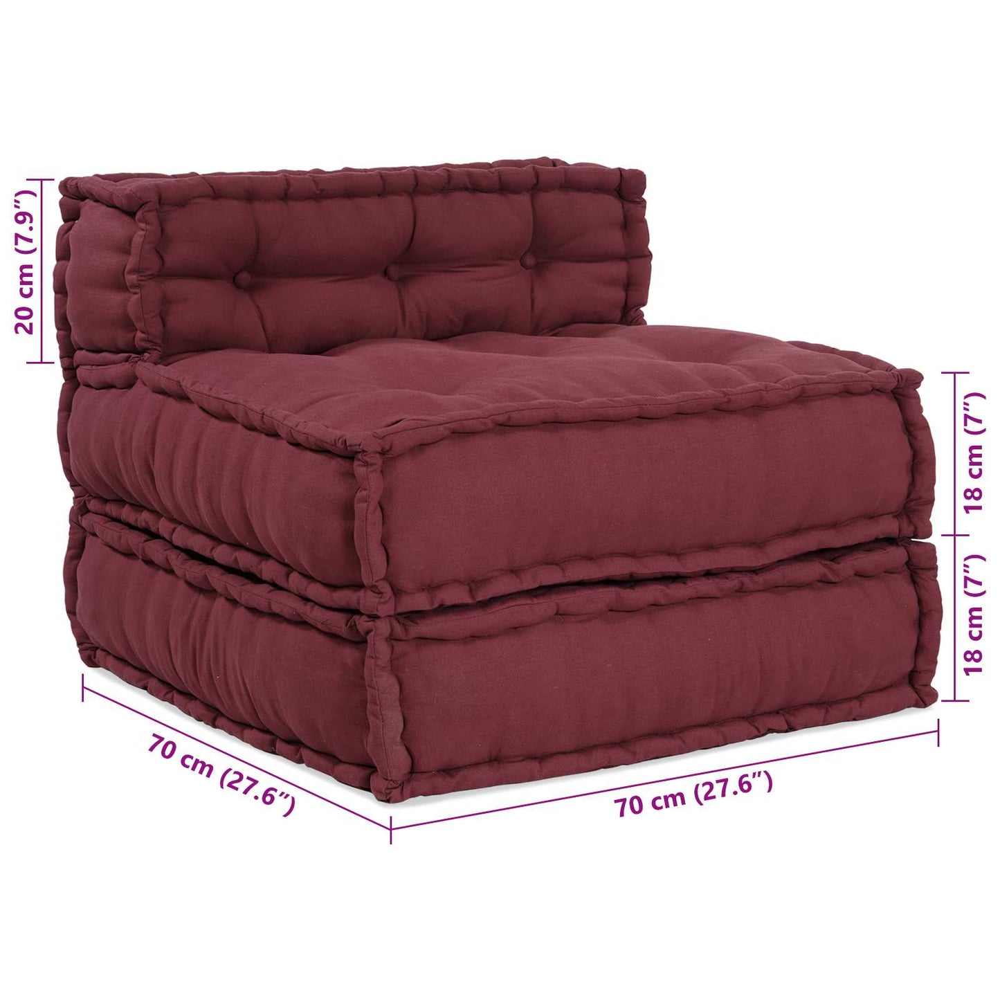 Modulssofa Enhed 4 pcs Bordeaux Stof