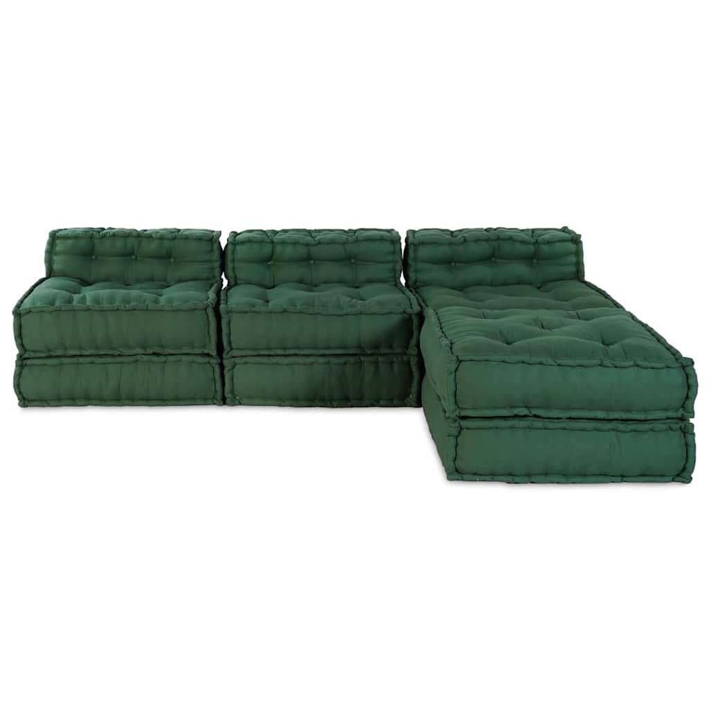 Modulssofa Enhed 4 pcs Grøn Stof