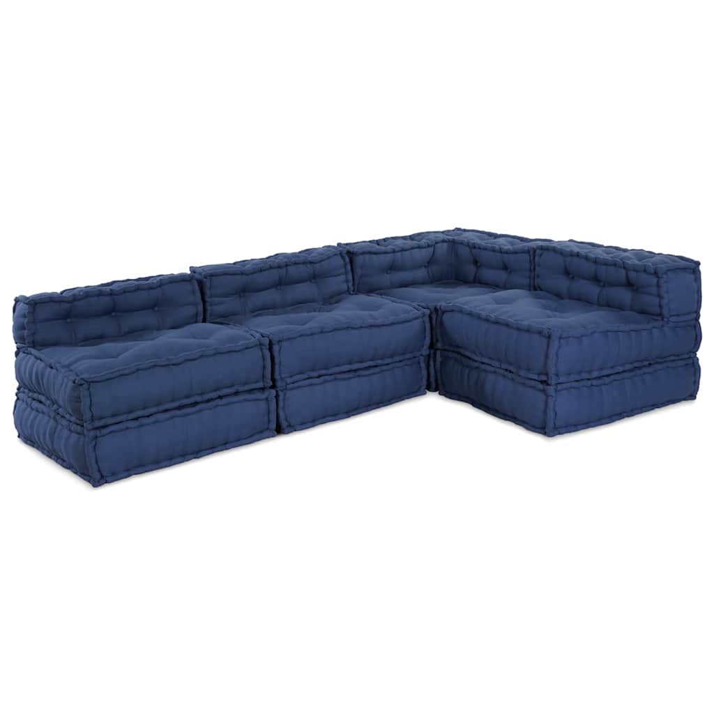 Modulssofa Enhed 4 pcs Indigo Stof