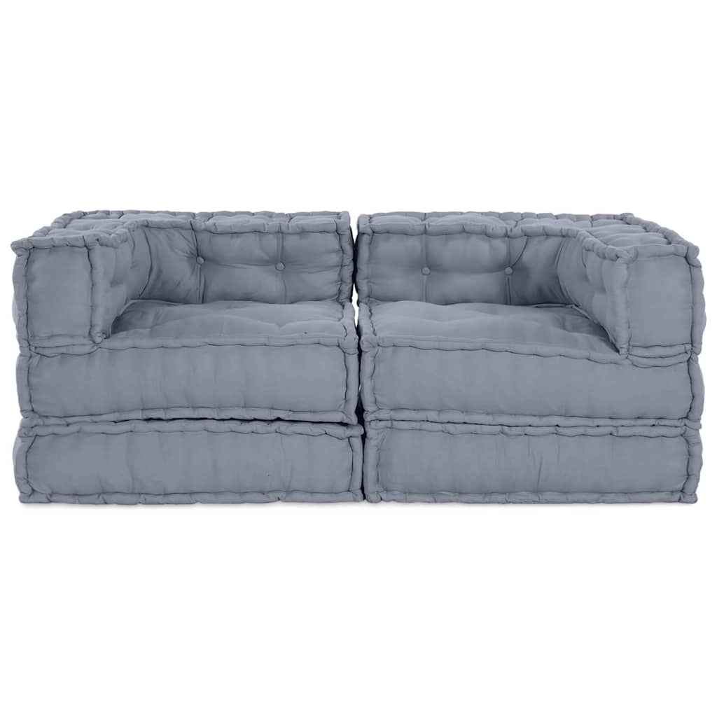 Modulssofa Enhed 2 pcs Grå 140 x 70 x 56 cm Stof