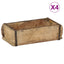 Bakke 4 stk. Brun 30 x 15 x 9 cm Solid genbrugs træ