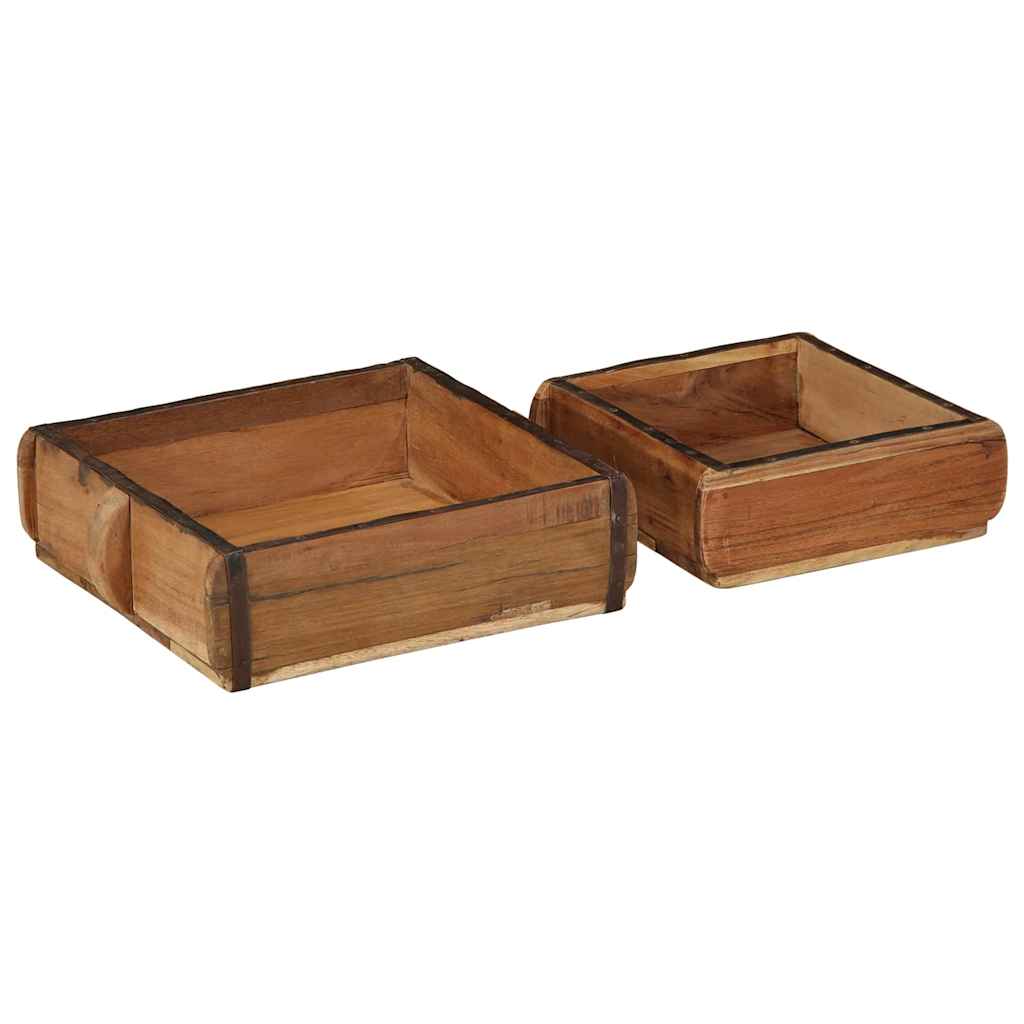 Bakke-sæt i genbrugstræ - 2 stk, brun, 31 x 29 x 10 cm, mat finish