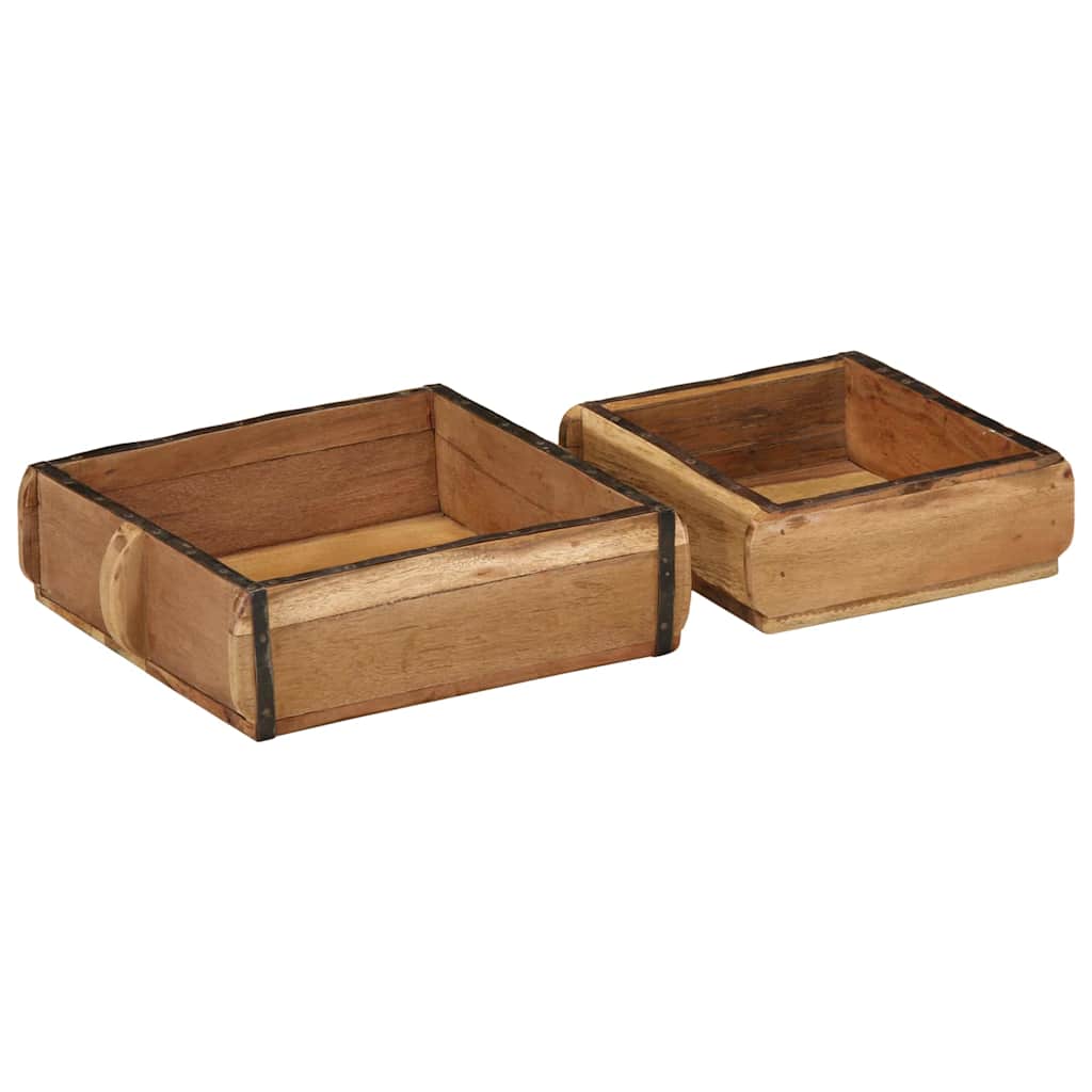 Bakke 2 pcs Brun 29 x 31 x 10 cm Solid genbrugs træ