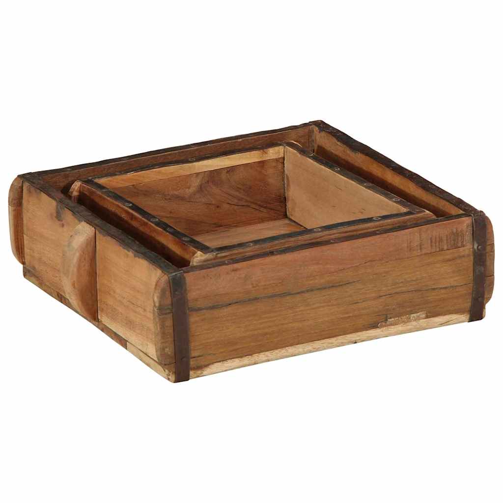 Bakke 2 pcs Brun 29 x 31 x 10 cm Solid genbrugs træ