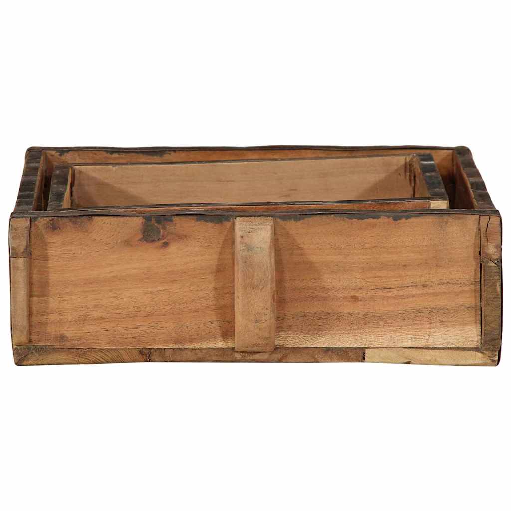 Bakke 2 pcs Brun 29 x 31 x 10 cm Solid genbrugs træ