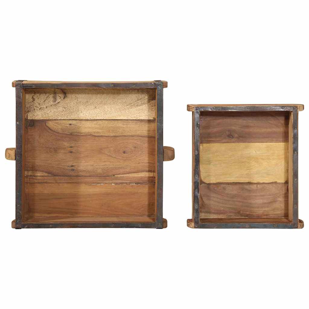 Bakke 2 pcs Brun 29 x 31 x 10 cm Solid genbrugs træ