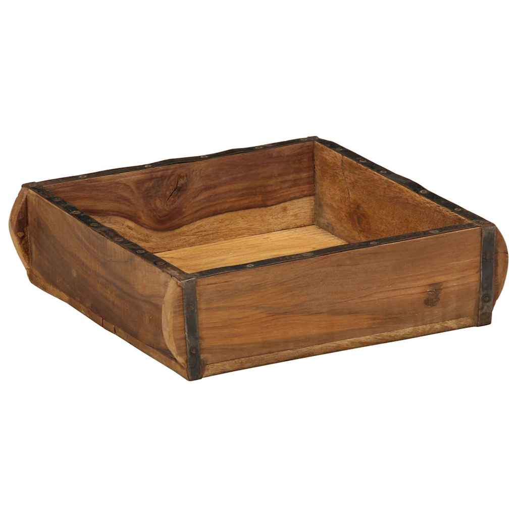 Bakke med opbevaring Brun 29 x 31 x 10 cm Solid genbrugs træ