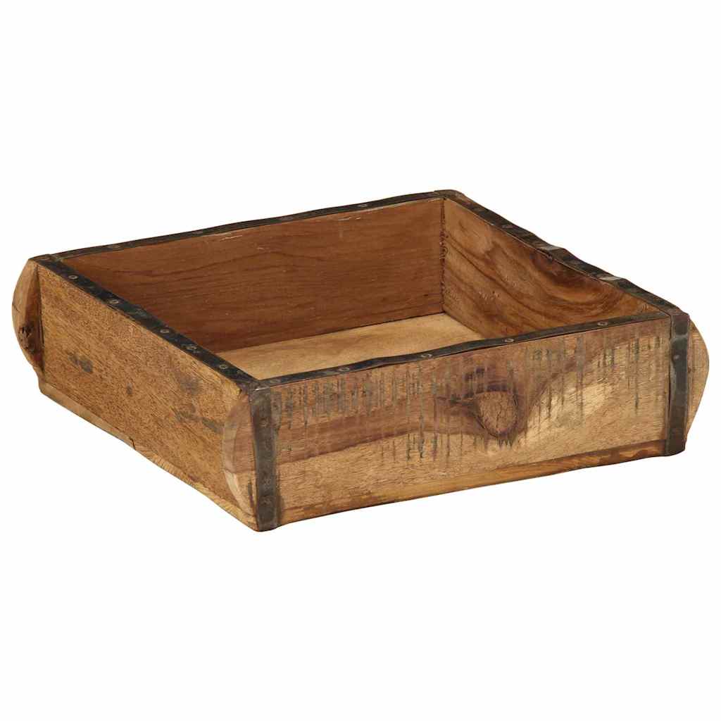 Bakke med opbevaring Brun 29 x 31 x 10 cm Solid genbrugs træ