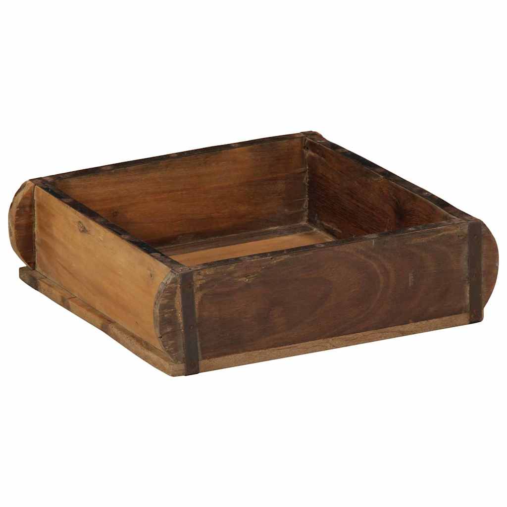 Bakke med opbevaring Brun 29 x 31 x 10 cm Solid genbrugs træ