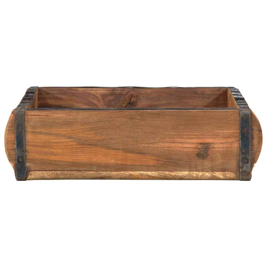 Bakke med opbevaring Brun 29 x 31 x 10 cm Solid genbrugs træ