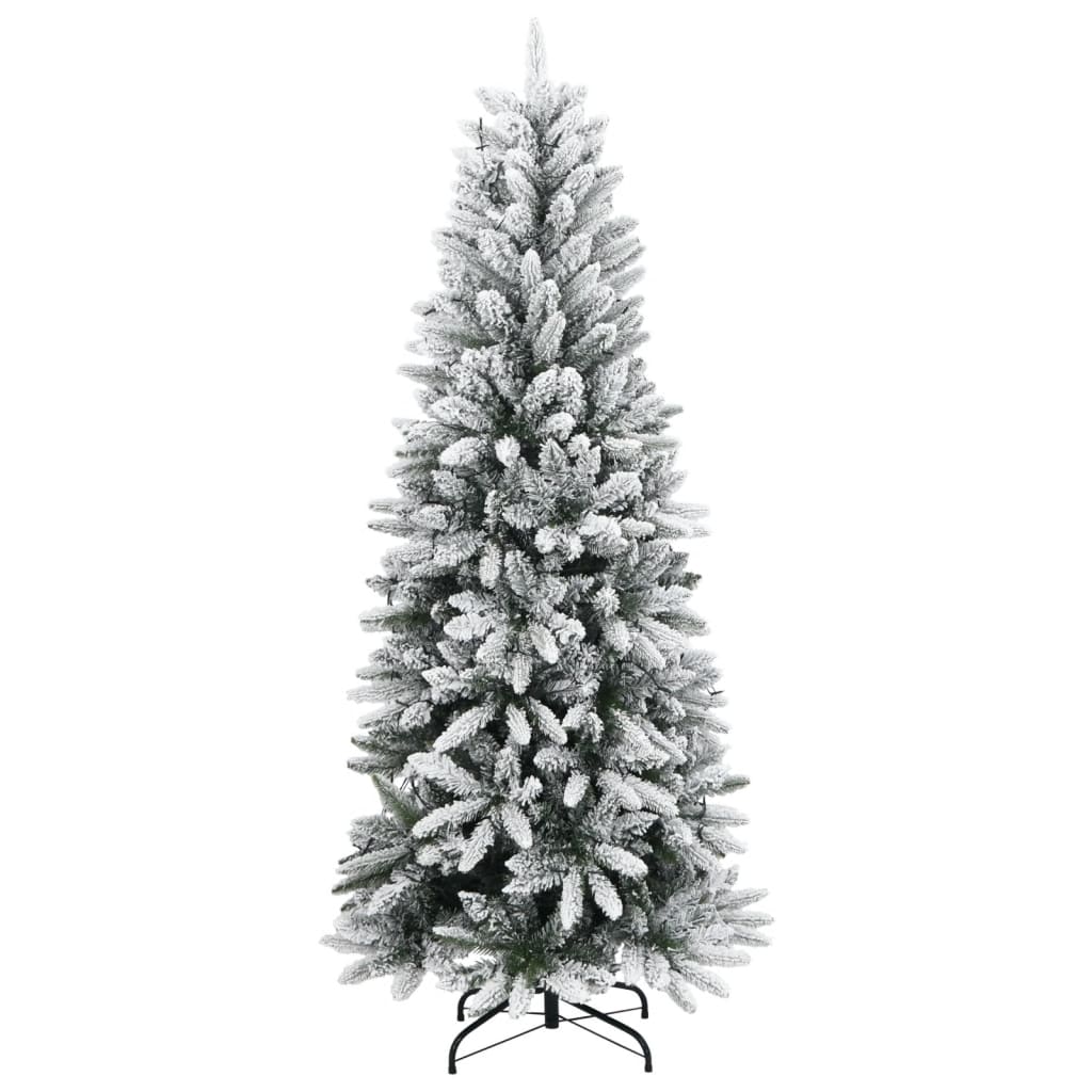kunstigt juletræ med sne og 150 LED'er 150 cm