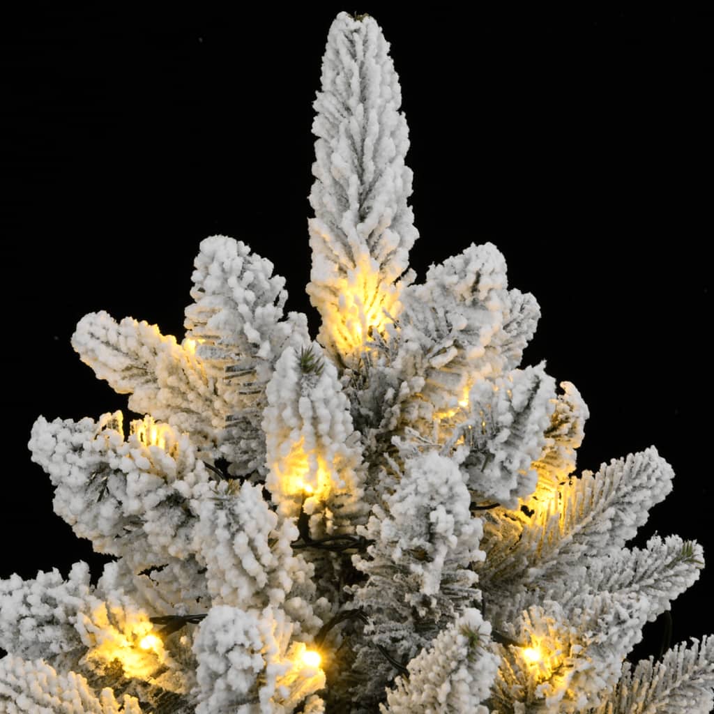 kunstigt juletræ med sne og 150 LED'er 150 cm