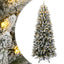 kunstigt juletræ med 300 LED'er og sne 210 cm