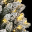 kunstigt juletræ med sne og 150 LED'er 120 cm