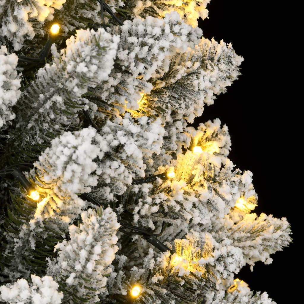 kunstigt juletræ med sne og 150 LED'er 150 cm
