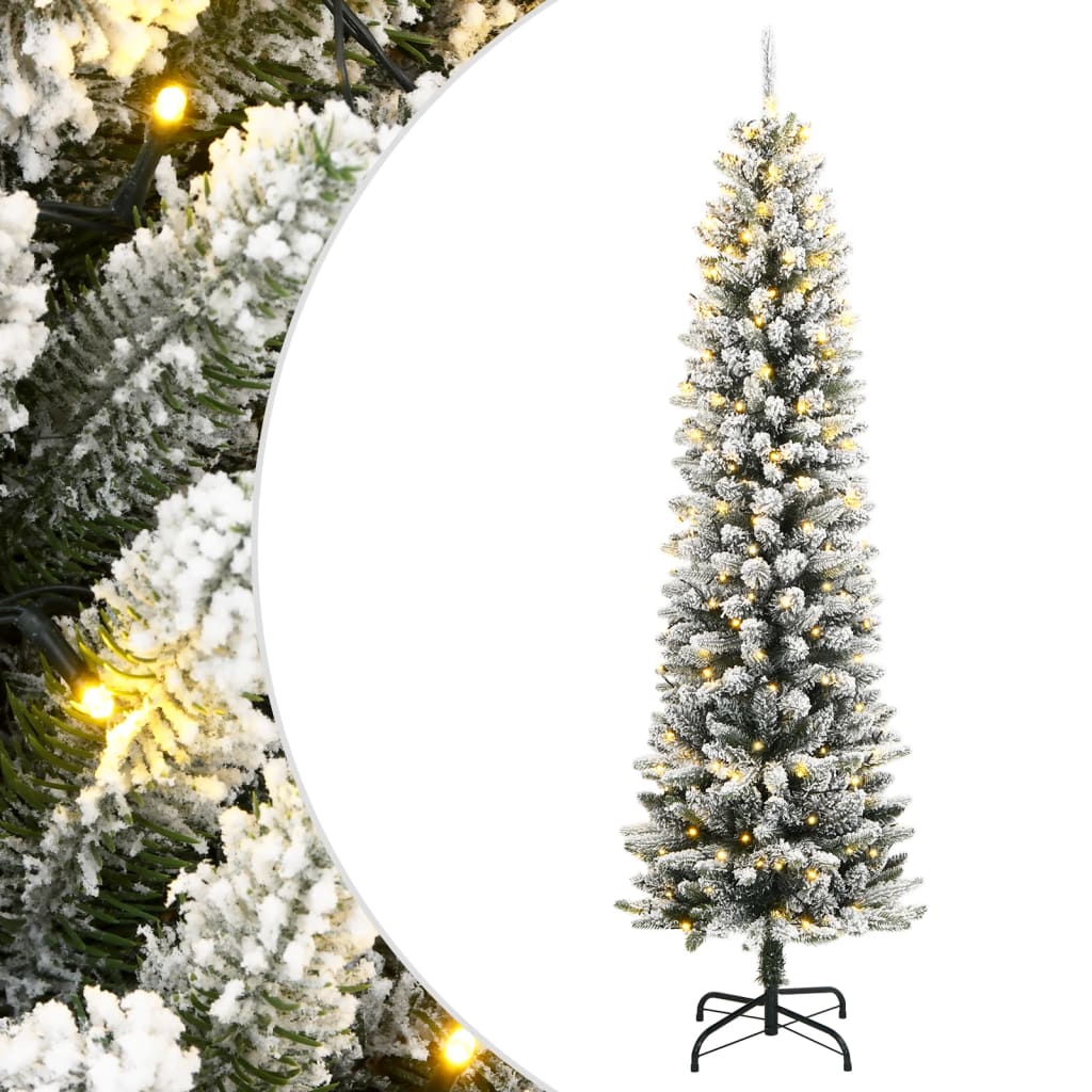kunstigt juletræ med 300 LED'er og sne 180 cm
