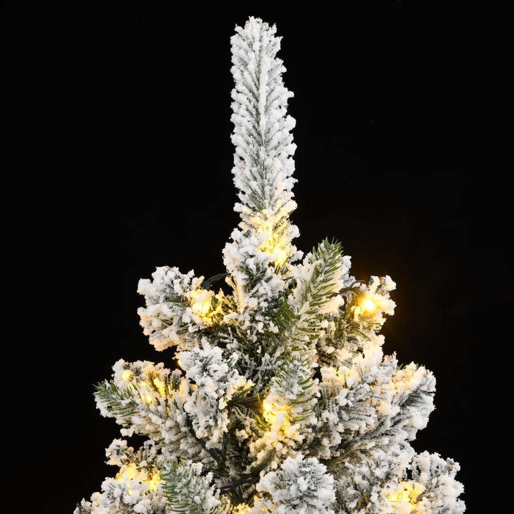 kunstigt juletræ med 300 LED'er og sne 240 cm