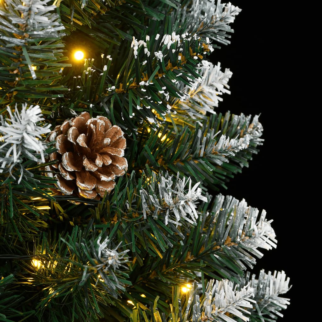 kunstigt smalt juletræ med 300 LED-lys 210 cm