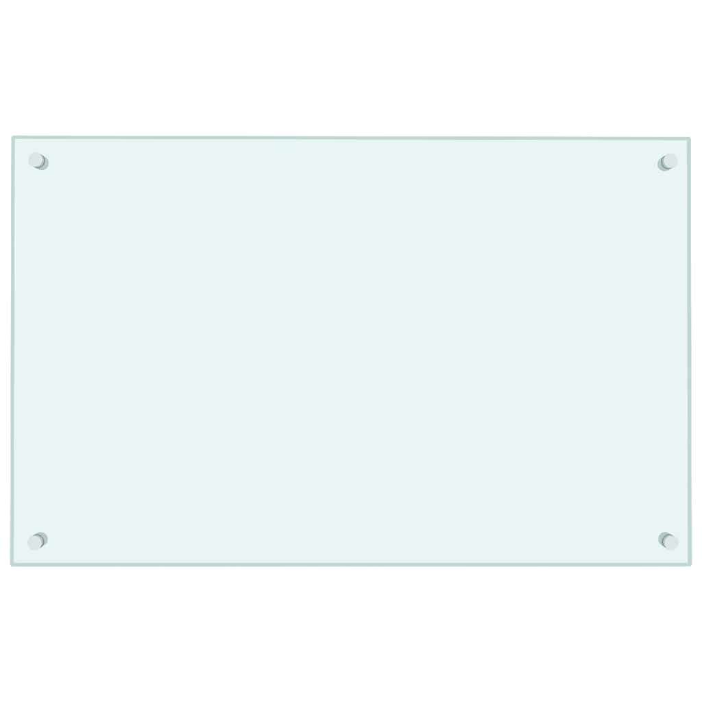 stænkplader 2 stk. 80x50 cm hærdet glas hvid