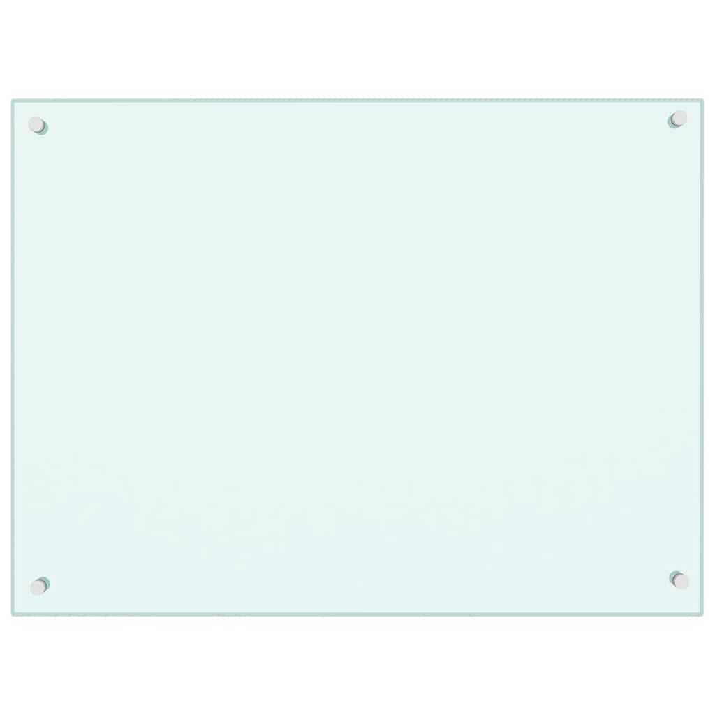 stænkplader 2 stk. 80x60 cm hærdet glas hvid