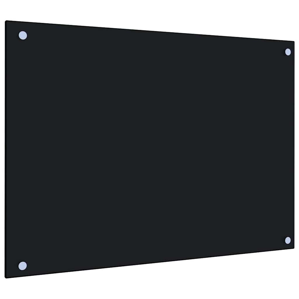 stænkplader 2 stk. 70x50 cm hærdet glas sort