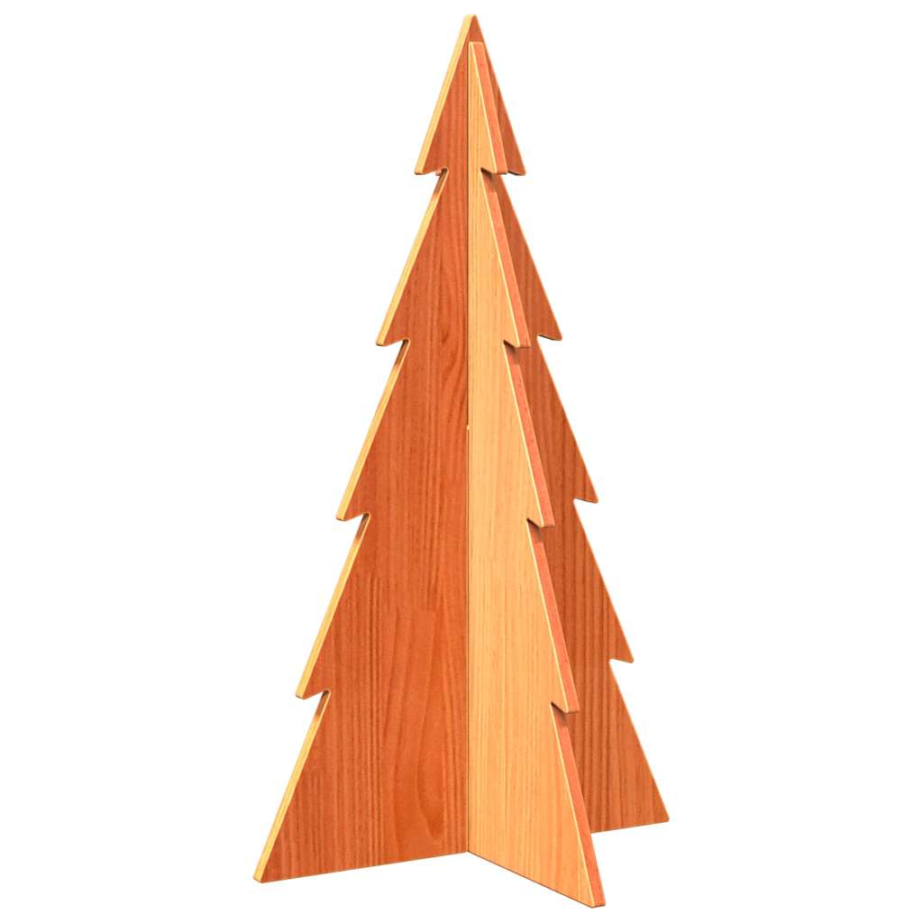 dekorativt juletræ 80 cm massivt fyrretræ gyldenbrun