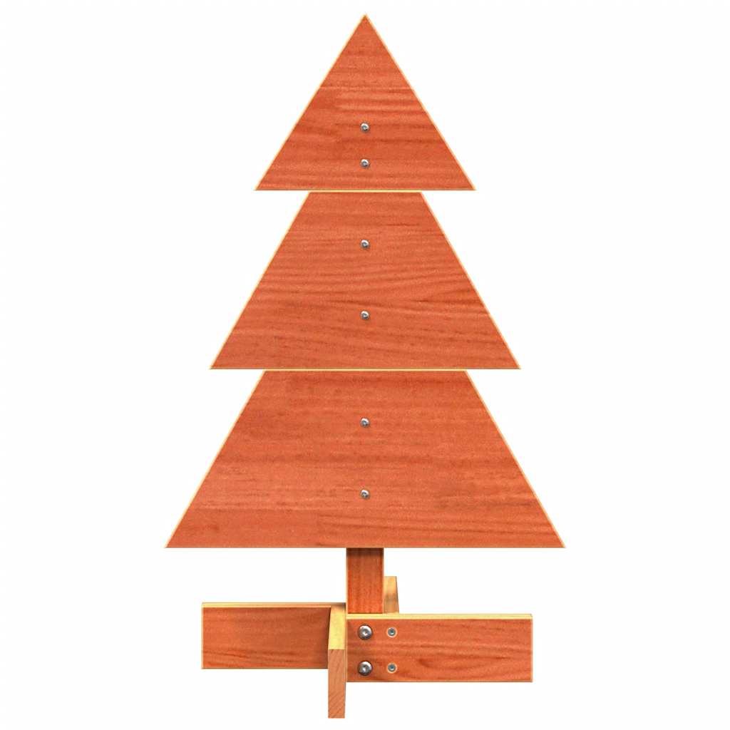dekorativt juletræ 60 cm massivt fyrretræ gyldenbrun
