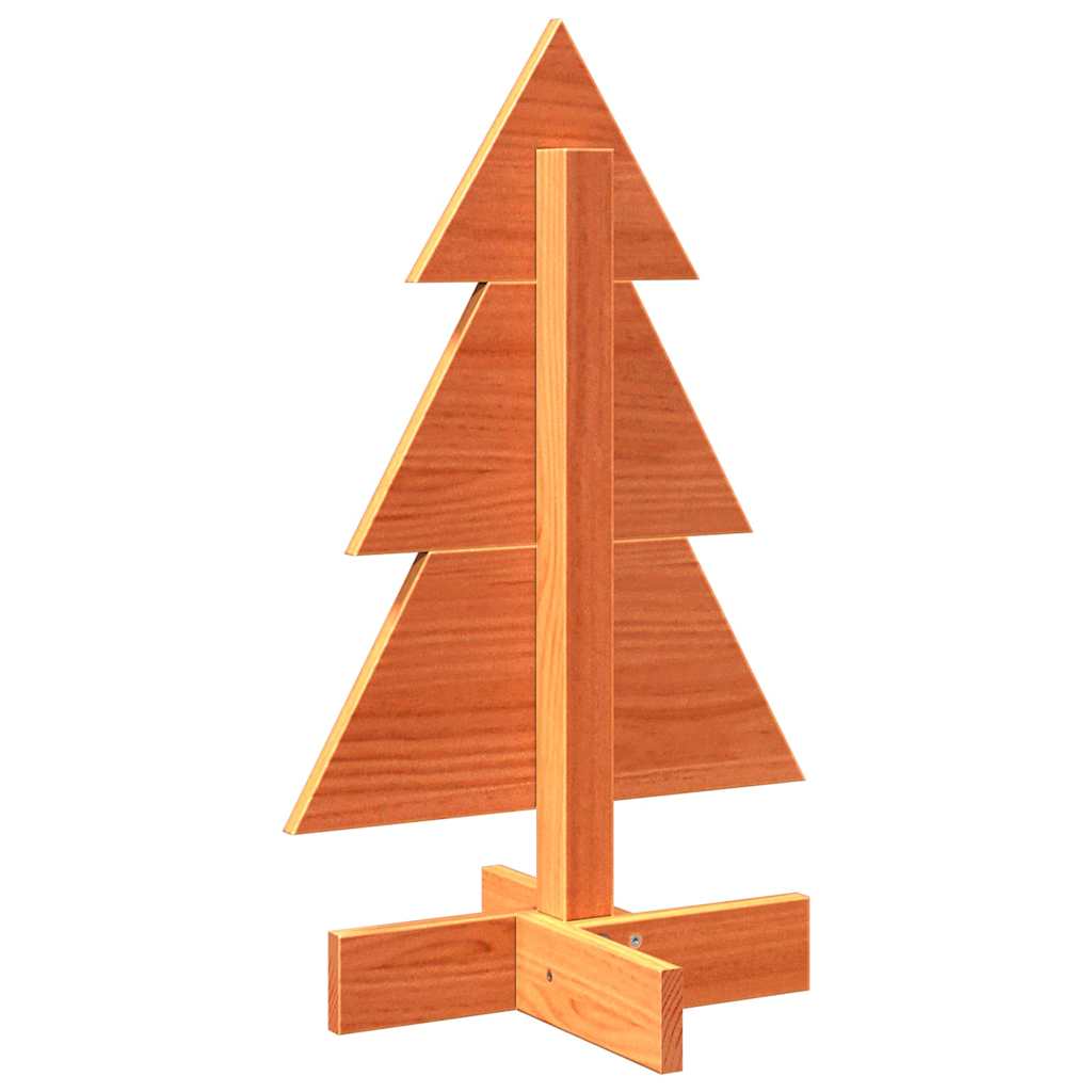 dekorativt juletræ 60 cm massivt fyrretræ gyldenbrun