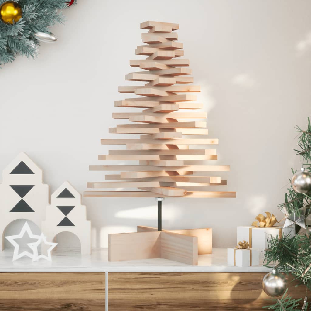 dekorativt juletræ 80 cm massivt fyrretræ