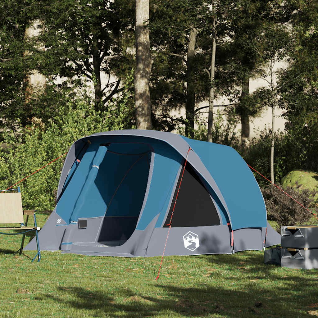 4-personers campingtelt vandtæt blå billede