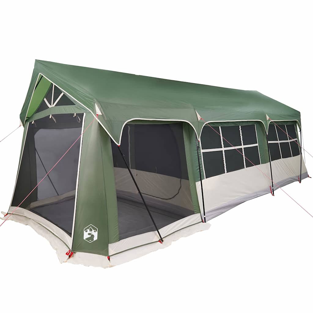 Familietelt med tag Grøn og Hvid 620 x 322 x 240 cm Polyester