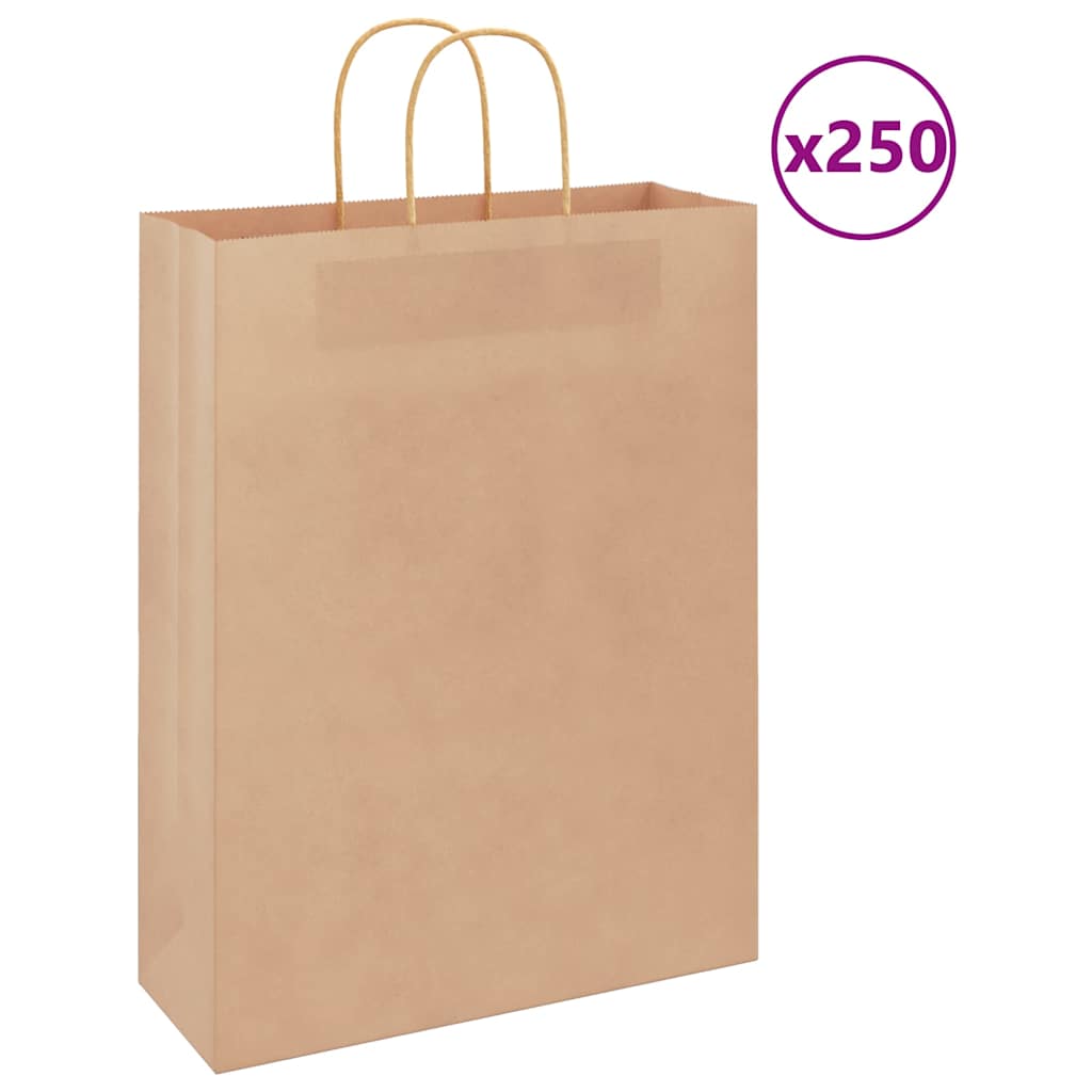 papirposer 250 stk. med håndtag 32x12x42 cm brun