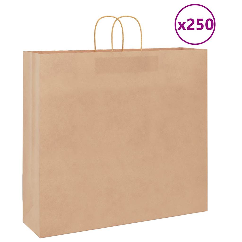 papirposer 250 stk. med håndtag 54x15x49 cm brun billede
