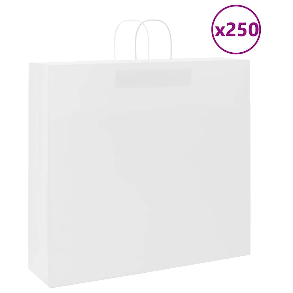 papirposer 250 stk. med håndtag 54x15x49 cm hvid billede