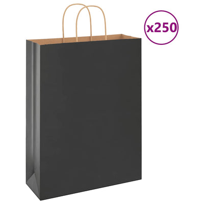 papirposer 250 stk. med håndtag 32x12x42 cm sort