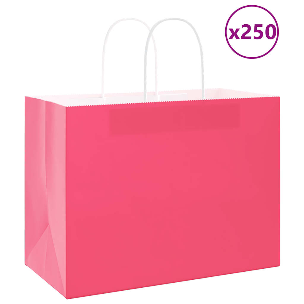 papirposer 250 stk. med håndtag 32x17x25 cm lyserød billede