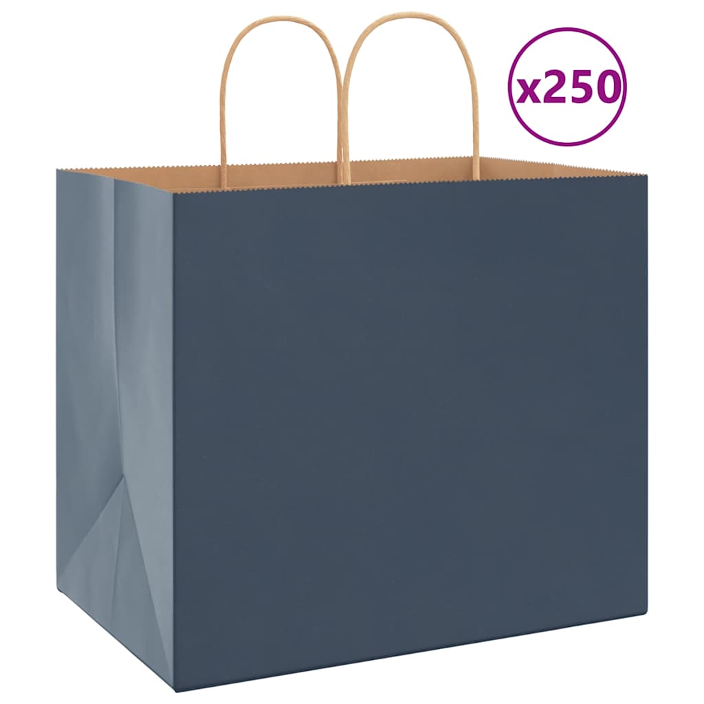 papirposer 250 stk. med håndtag 32x22x28 cm blå