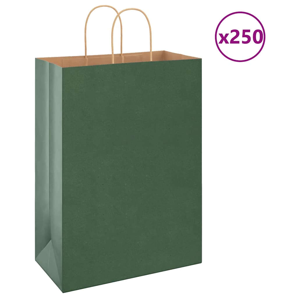 papirposer 250 stk. med håndtag 32x17x44 cm grøn billede