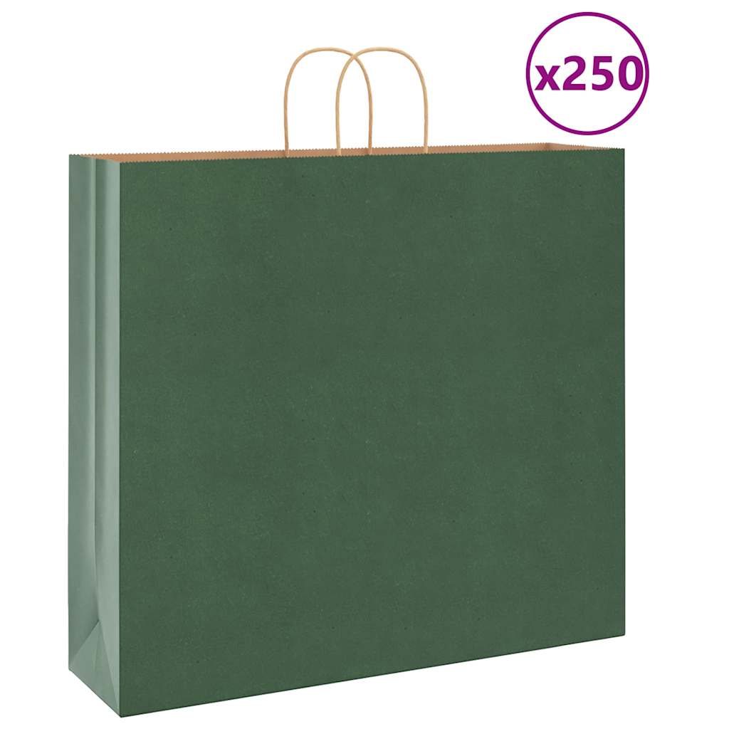 papirposer 250 stk. med håndtag 54x15x49 cm grøn billede