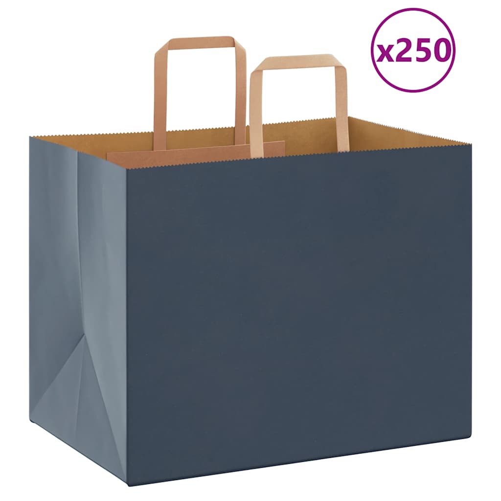 papirposer 250 stk. med håndtag 32x22x24 cm blå billede
