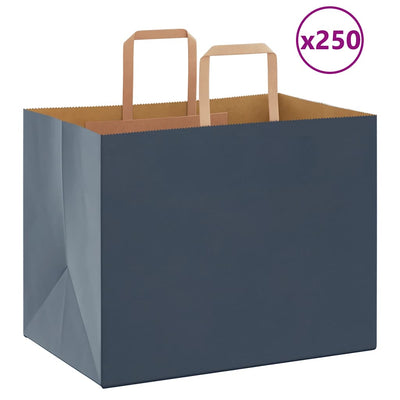 papirposer 250 stk. med håndtag 32x22x24 cm blå