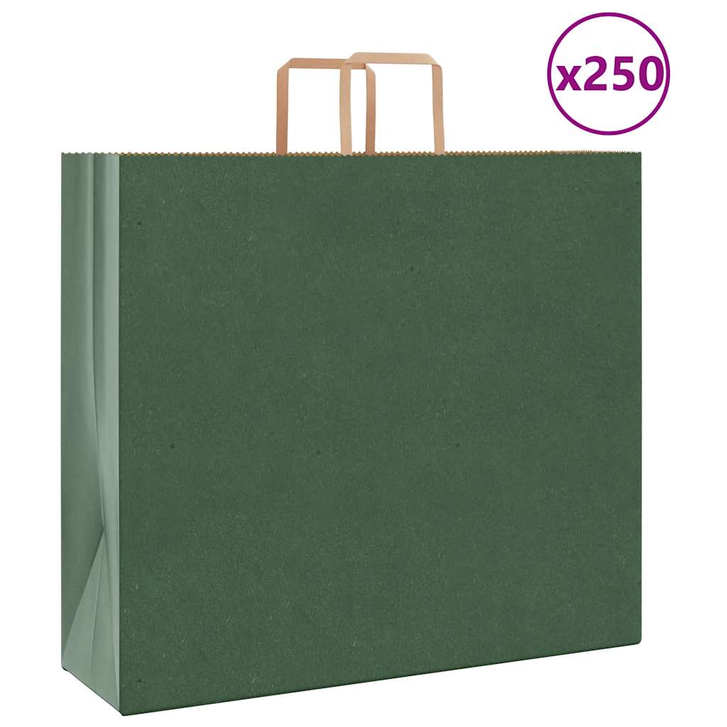 papirposer 250 stk. med håndtag 54x15x49 cm grøn billede
