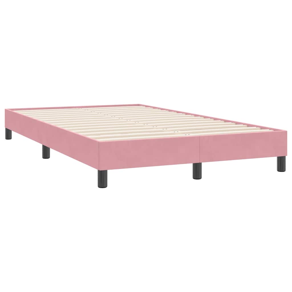 kontinentalseng med madras 120x220 cm velour lyserød