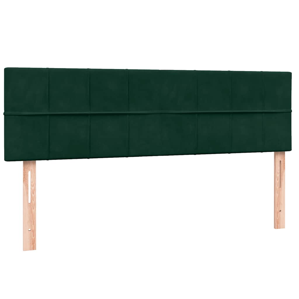 kontinentalseng med madras 160x220 cm fløjl mørkegrøn