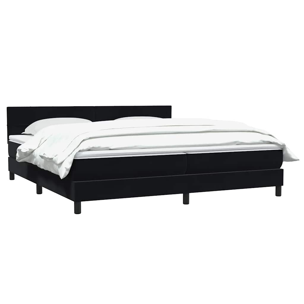kontinentalseng med madras 200x220 cm fløjl sort