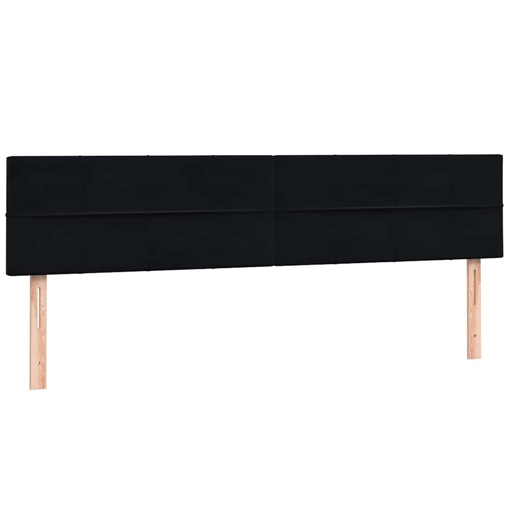kontinentalseng med madras 200x220 cm fløjl sort