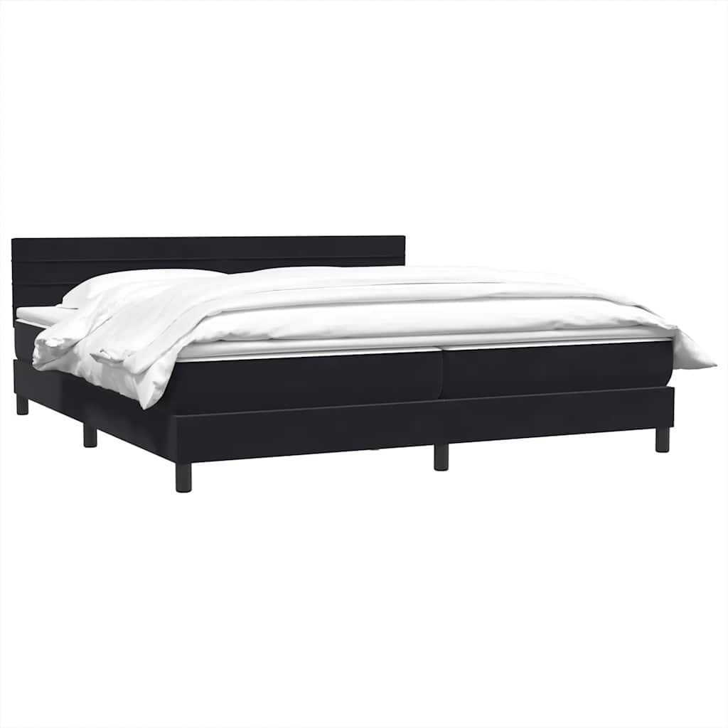 kontinentalseng med madras 200x220 cm fløjl sort