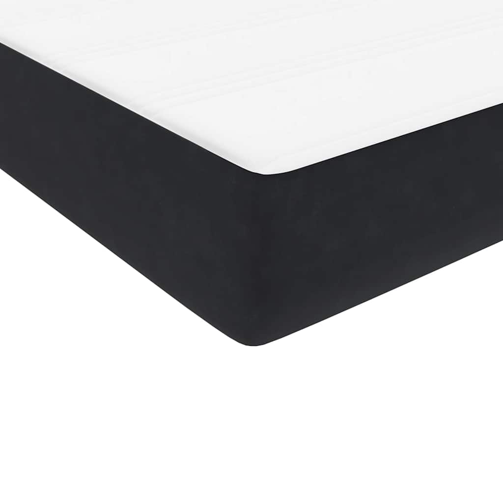 kontinentalseng med madras 200x220 cm fløjl sort