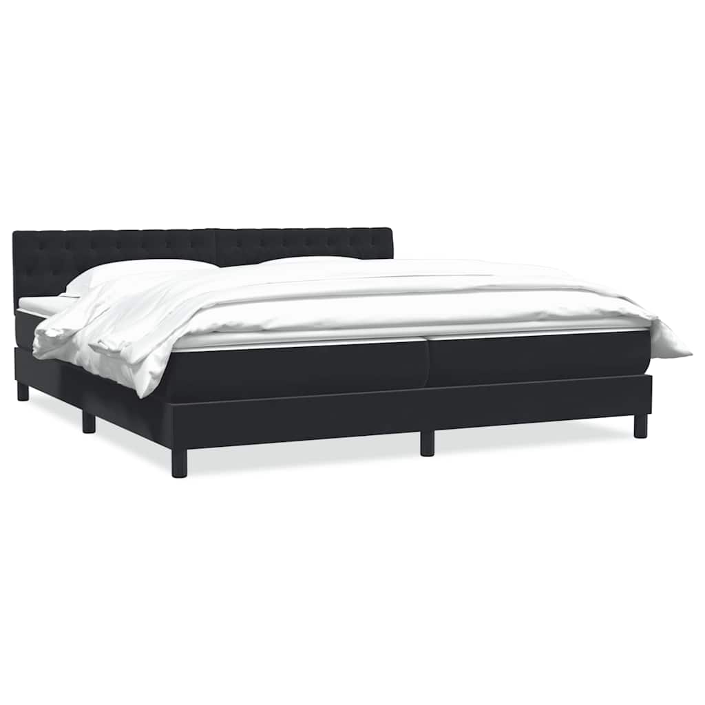 kontinentalseng med madras 200x220 cm fløjl sort